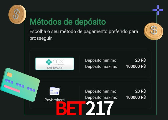 O cassino bet217 oferece uma grande variedade de métodos de pagamento